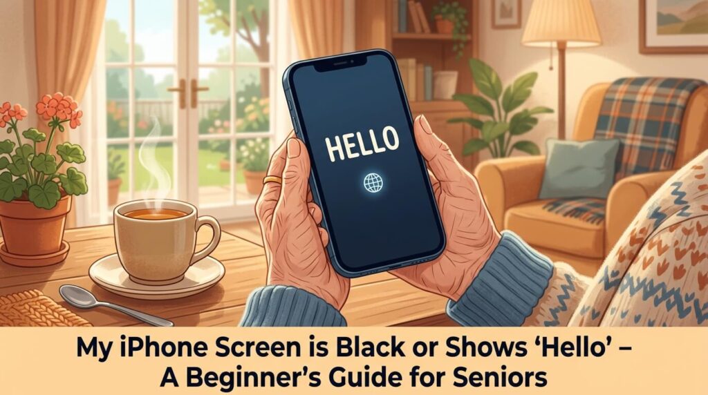 iPhone screen black or hello seniors guide